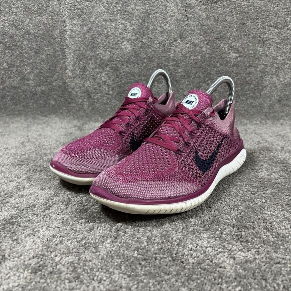 Nike Free Run Flyknit 2018 942839-600 Women Size 7.5 Raspberry Red Running Shoes - Picture 5 of 12